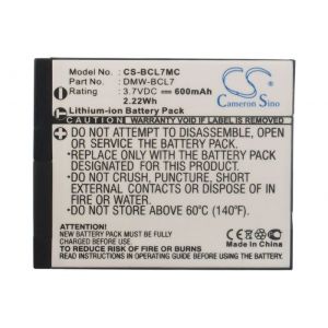 Аккумулятор CameronSino для Panasonic Lumix DMC-F, FH (DMW-BCL7) 600mAh