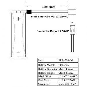 Элемент питания ROBITON ER14505-DP с коннектором