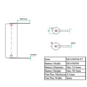 Элемент питания ROBITON ER14505M-FT высокотоковые с лепестковыми выводами