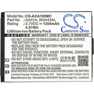 Аккумулятор CameronSino для ACTIVEON CX, DX, LX 1300mAh