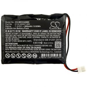Аккумулятор CameronSino для MEDIAID POX010-34 800mAh