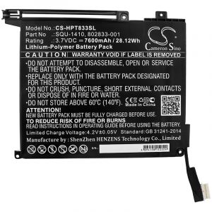 Аккумулятор CameronSino для HP Pro Slate 10 EE G1, Pro Tablet 10 EE G1 7600mah