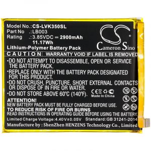 Аккумулятор CameronSino для Lenovo K5, K350t (LB003) 2900mah