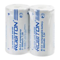 Аккумулятор тип D (R20) Ni-MH 5000mah 1.2V Robiton плоский +