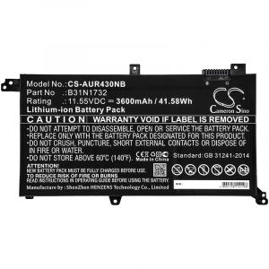 Аккумулятор CameronSino для Asus VivoBook S14 (B31N1732) 3600mah