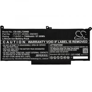 Аккумулятор CameronSino для Dell Latitude 12" 7290, 13" 7380, 7390, 14" 7480, 7490 (0DM3WC, 0F3YGT, 2X39G) 7500mAh 7.6V