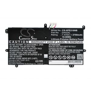 Аккумулятор CameronSino для док-станции HP 664399-1C1, DA02XL, HSTNN-IB4C 2700mAh