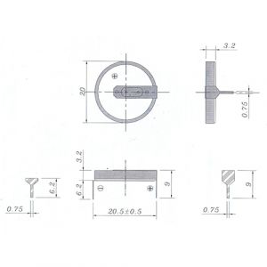 Элемент питания ROBITON CR2032-HA6.2/20.5 с выводами под пайку