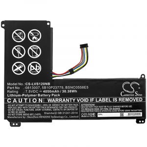 Аккумулятор CameronSino для Lenovo Ideapad 120S-14 (BSNO3558E5) 4050mah