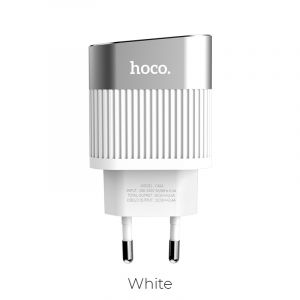 Зарядное устройство HOCO C40A Speedmaster, 2.4A, белый, двойной порт