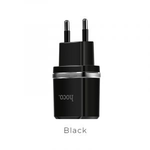 Зарядное устройство HOCO C12 Smart, 2.4A, черный, двойной порт
