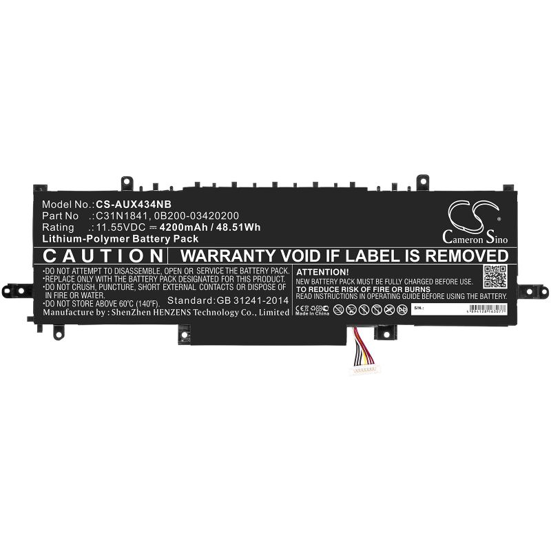 CameronSino ASUS ZenBook 13 UX334FL ZENBOOK 14 UM433D ZenBook Flip 14 UX463FL C31N1841 4200mah