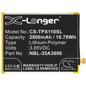 Аккумулятор CameronSino для TP-LINK Neffos X1 Max (NBL-35A3000) 2800mah