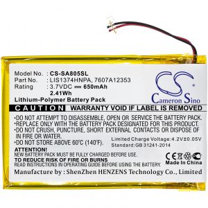 Аккумулятор CameronSino для Sony NWZ-A801, NW-A805 (LIS1374HNPA) 650mah
