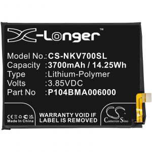 Аккумулятор CameronSino для Nokia V730, TA-1322 (P104BMA006000) 3700mah