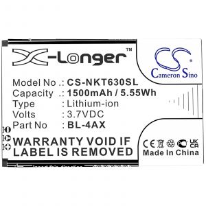 Аккумулятор CameronSino для Nokia 6300 4G, 8000 4G, TA-1286 (BL-4AX) 1500mah