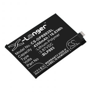 Аккумулятор CameronSino для OPPO Reno 7, Reno 7 5G (BLP893) 4350mah
