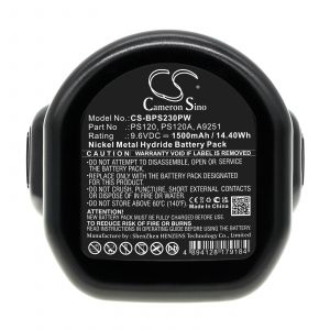 Аккумулятор CameronSino для Black & Decker CD231, FS432, TV230 (A9251) 1500mah