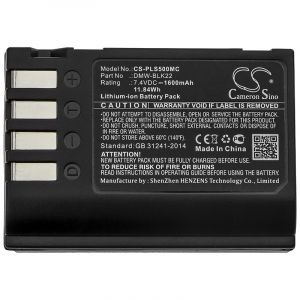 Аккумулятор CameronSino для Panasonic Lumix DC-S5, Lumix GH5, Lumix G9 (DMW-BLK22) 1600mAh