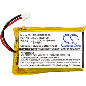 Аккумулятор CameronSino для KOAMTAC KDC-100, KDC-200 (KDC-BAT100) 190mah