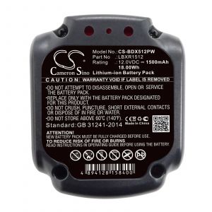 Аккумулятор CameronSino для Black & Decker BDCDD12, BDCD12 (LBXR1512) 1500mAh