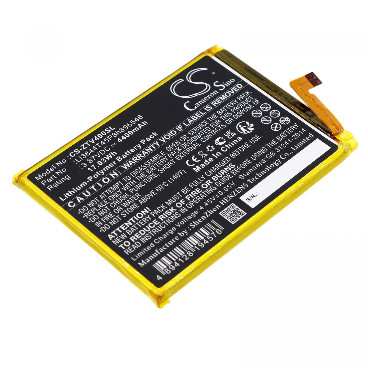 Аккумулятор для ZTE Blade V40S, Axon 40 SE (Li3844T45P8h896546) 4400mah -  цена, купить батарею в Москве