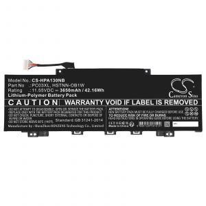 Аккумулятор CameronSino для HP Pavilion Aero 13, Pavilion X360 серии (HSTNN-OB1W) 3650mah