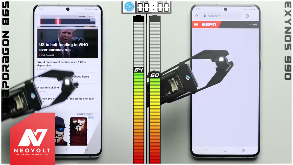 Батарея Galaxy S20 Plus на Exynos и Snapdragon: разница в автономности 